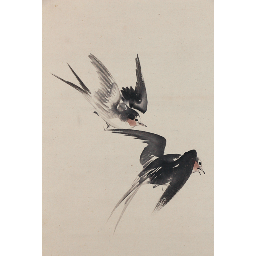 川端玉章 帰雁来燕 日本の動物画 いきもののかたち 江戸期の花鳥画などかわいい日本画のサイト