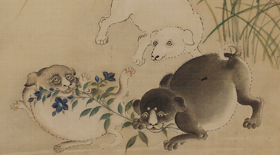 日本の動物画 いきもののかたち 江戸期の花鳥画などかわいい日本画のサイト いぬのかたち