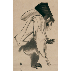 森狙仙 三番叟猿之図 日本の動物画 いきもののかたち 江戸期の花鳥画などかわいい日本画のサイト