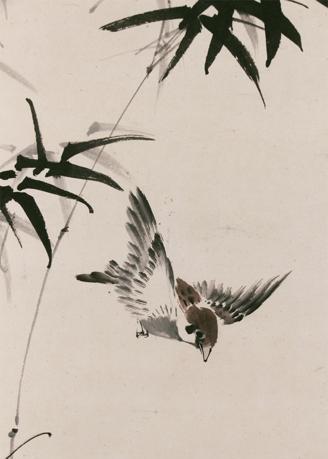最新品即納◎林文耀『寒椿に小鳥』日本画★花鳥・掛け軸・ 花鳥、鳥獣