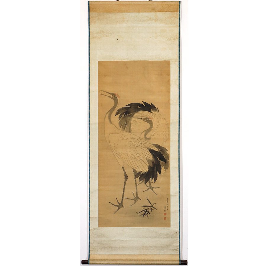 吉村孝敬 二鶴図 大幅 日本の動物画 いきもののかたち 江戸期の花鳥画などかわいい日本画のサイト