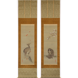 【模写】【WISH】森徹山 日本画 掛軸 〇応挙門下十哲の一人 、熊本藩主細川氏の藩臣、名は守真#jf19010046BUKHz1 熊本藩藩主・細川重賢は大名図譜を創ったパイオニアである