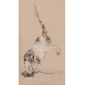 谷文晁 猫捕鼠 日本の動物画 いきもののかたち 江戸期の花鳥画などかわいい日本画のサイト