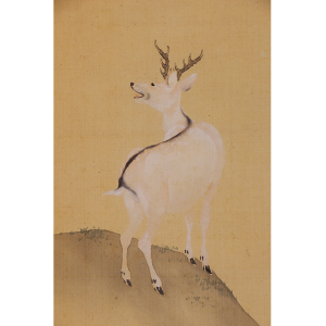 沖冠岳 山頂群鹿図 日本の動物画 いきもののかたち 江戸期の花鳥画などかわいい日本画のサイト