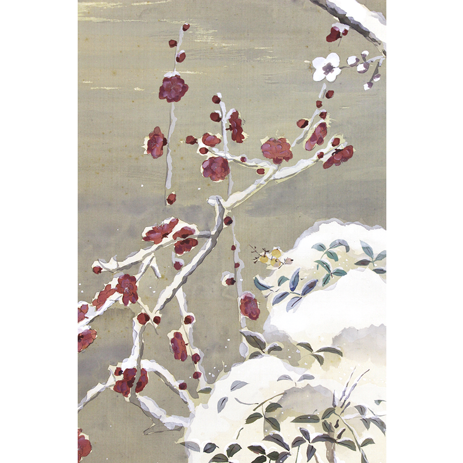 【真作 横山大観箱書】冨田渓仙 桜花小禽 二重箱 絹本着色金泥 都路華香門下 日本美術院同人 福岡 掛軸 絵画 真作 横山大観箱書冨田渓仙 桜花小禽 二重箱 絹本着色金泥