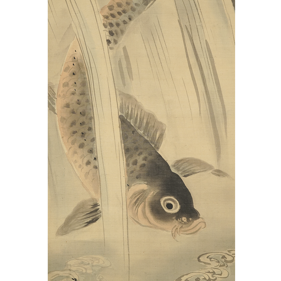 【模写】【伝来】n7028〈狩野探水〉五月掛け 富士鐘馗鯉図 こいのぼり 端午の節句 嘉永頃の人 江戸時代 新作!!総手描き鯉のぼり『江戸 端午之空』～楊洲 周延 江戸砂子年中